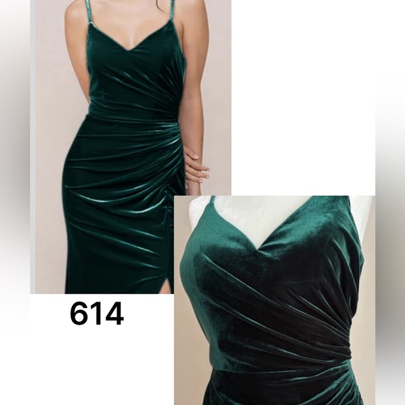 Revelry Rory Velvet Bridesmaid Long Gown Dress in Emerald Green Size 4 - Picture 16 of 16